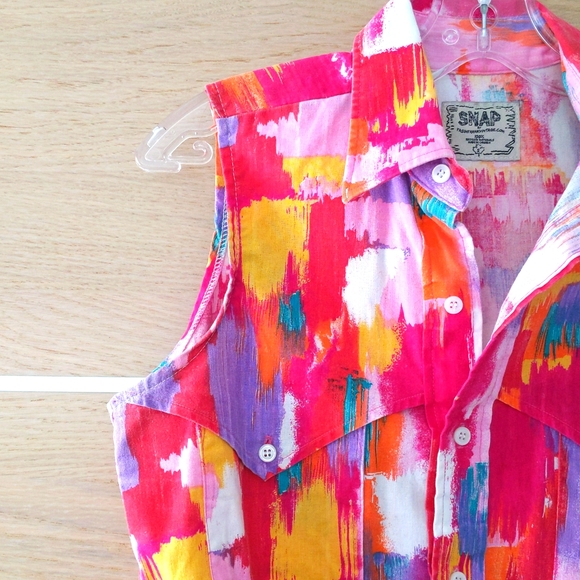 Snap cropped shirt, size S - Picture 2 of 7